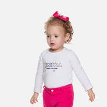 Blusa Manga Longa Branca Cotton Infantil Menina Have Fun 29411 Branco Blusa Manga Longa Branca Cotton Infantil Menina Have Fun 29411 Branco