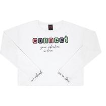 Blusa Manga Longa Branco - Juvenil - Meia Malha