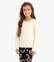 Blusa Manga Longa Com Aplicação Strass Rovi Kids Bege
