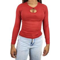 Blusa Manga Longa com Detalhe em Gota