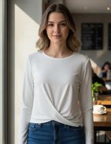 Blusa manga longa com detalhe transpassado lunender 65209