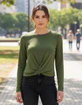 Blusa manga longa com detalhe transpassado lunender 65209 Blusa manga longa com detalhe transpassado lunender 65209