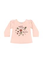 Blusa Manga Longa com Glitter para Bebê Menina Quimby