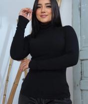 Blusa manga longa com gola alta