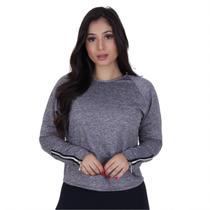 Blusa Manga Longa Com Zíper no Punho Gola Redonda Blusa Manga Longa Com Zíper no Punho Gola Redonda