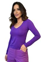 Blusa Manga Longa Decote V Blusa Manga Longa Decote V