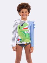 Blusa Manga Longa Dinossauro com Proteção UV 50+