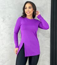 Blusa manga longa e fenda tl fúcsia