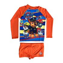 Blusa Manga Longa e Sunga Infantil Proteção Solar Uv50+ Menino Praia Piscina 8-10