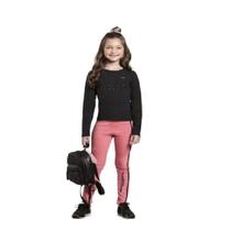 Blusa Manga Longa Em Cotton Penteado Menina Kids Strass Blusa Manga Longa Em Cotton Penteado Menina Kids Strass