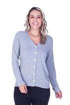 Blusa Manga Longa em Malha Visco com Elastano Fechamento com Botões Blusa Manga Longa em Malha Visco com Elastano Fechamento com Botões