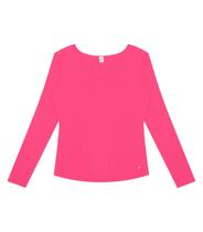 Blusa Manga Longa Em Ribana Canelada Rovitex Rosa