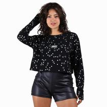 Blusa Manga Longa Estampada Estrelas Moda Feminina