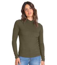 Blusa Manga Longa Feminina Canelada Select Verde