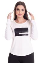 Blusa Manga Longa Feminina em Viscose com Mangas em Ribana