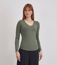 Blusa Manga Longa Feminina Em Viscose Kohmar Verde