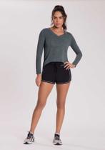 Blusa manga longa feminina fitness decote v graphene g0621