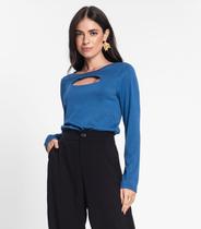 Blusa Manga Longa Feminina Rovitex Azul