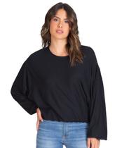 Blusa Manga Longa Fio Infinita Cor Preto