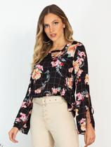 Blusa Manga Longa Floral Objeto Brasil 102313
