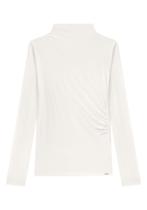Blusa manga longa gola alta com franzido lunender 65214