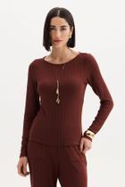 Blusa Manga Longa Gola Redonda Casual Feminina Flor De Lis