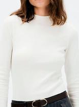 Blusa Manga Longa Hering 4FD5 Feminina Gola Alta Canelada Ribana T. P/XXG