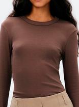 Blusa Manga Longa Hering 4H5R Feminina Slim Ribana Canelada T. P/XG Blusa Manga Longa Hering 4H5R Feminina Slim Ribana Canelada T. P/XG