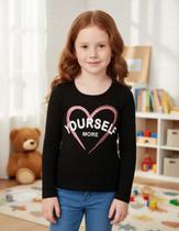 Blusa Manga Longa Infantil C Estampa Yourself Nº 4 Ao 10 Tamanho:6Cor:Preto