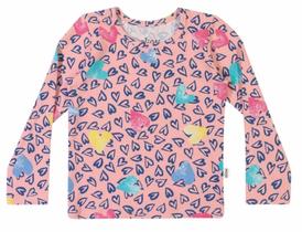 Blusa Manga Longa Infantil Menina em Cotton Confort Estampada Quentinha - Elian