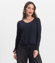Blusa Manga Longa Infinita Cor Azul Blusa Manga Longa Infinita Cor Azul
