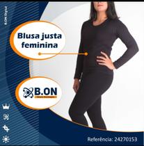 Blusa manga longa justa feminina de leve compressão com Tecnologia Emana TAM G-