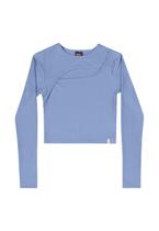 Blusa Manga Longa Juvenil em Ribana Canelada Gloss