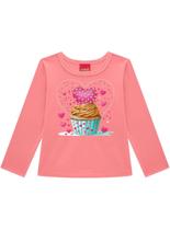 Blusa Manga Longa Kyly 1001520 Infantil Cupcake Com Strass Meia Malha T. 04/08 Blusa Manga Longa Kyly 1001520 Infantil Cupcake Com Strass Meia Malha T. 04/08