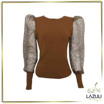 Blusa Manga Longa Lurex - Pura Essência
