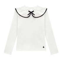 Blusa Manga Longa Malha Canelada Infantil Gola Boneca Somnii