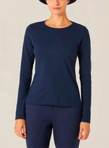 Blusa Manga Longa Malwee 1000026302 Feminina Decote Redondo Algodão T. P/XGG