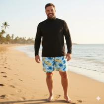 Blusa Manga Longa Masculina Plus Size Proteção Solar Gola Alta Cacharrel Gola Alta Plus Size