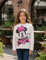Blusa Manga Longa Minnie Mickey Voando Animê Blusa Manga Longa Minnie Mickey Voando Animê