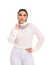 Blusa Manga Longa Moda Boutique Renda Sofisticada SKU:BML02 Blusa Manga Longa Moda Boutique Renda Sofisticada SKU:BML02