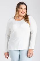 Blusa Manga Longa Mullet Feminina Plus Size em Malha de Viscose com Elastano - Serena Blusa Manga Longa Mullet Feminina Plus Size em Malha de Viscose com Elastano - Serena