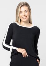 Blusa Manga Longa Pau a Pique Básica Preto