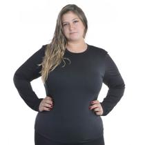 Blusa manga longa peluciada plus size feminina dicors