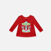 Blusa Manga Longa Pinguins Infantil Menina Kyly 1000728 Vermelho Blusa Manga Longa Pinguins Infantil Menina Kyly 1000728 Vermelho