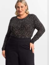 Blusa manga longa plus size estampa poá Blusa manga longa plus size estampa poá