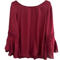 Blusa Manga Longa Renda Bordô da Aladiah - Tam GG Blusa Manga Longa Renda Bordô da Aladiah - Tam GG