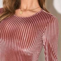 Blusa Manga Longa Rose TAM P
