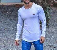 Blusa manga longa Slim canelada Blusa manga longa Slim canelada