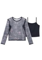 Blusa Manga Longa Sobreposição Preto Vic&Vicky