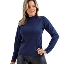 Blusa Manga Longa Térmica Quentinha Gola Cacharrel Moda Slim Outono Inverno 610.C3